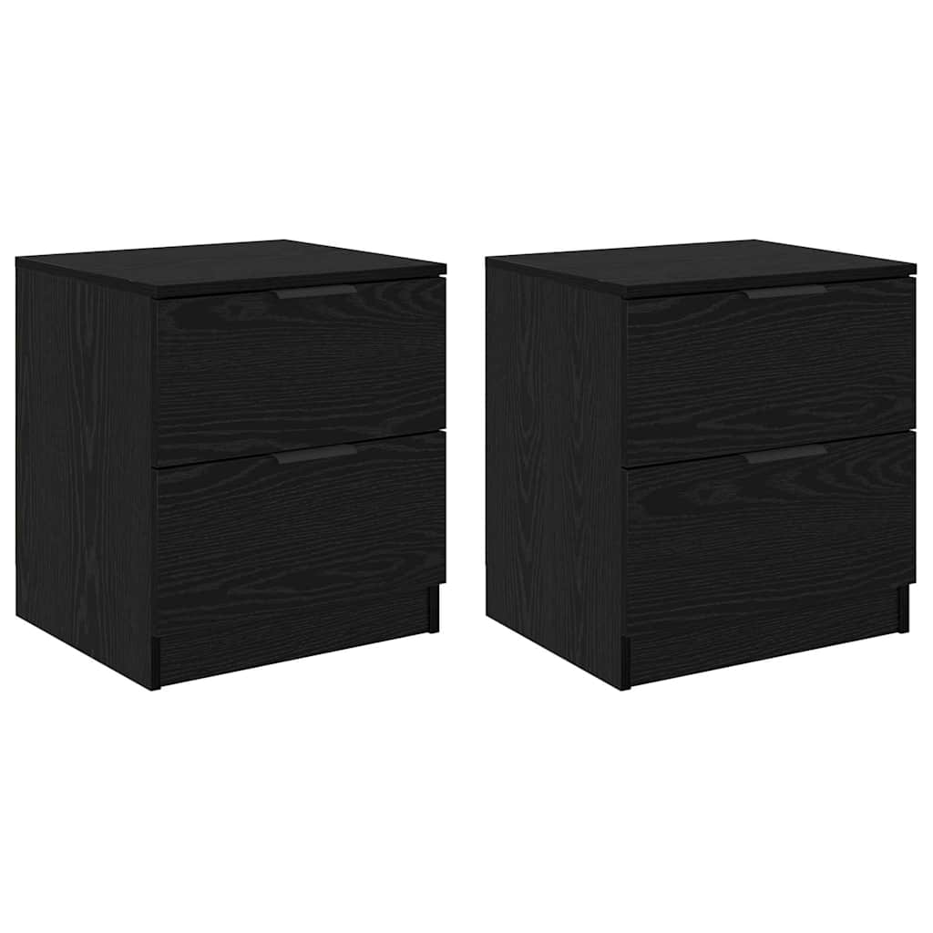 Bedside Cabinet 2 pcs Black oak 45 x 39 x 50 cm Engineered wood